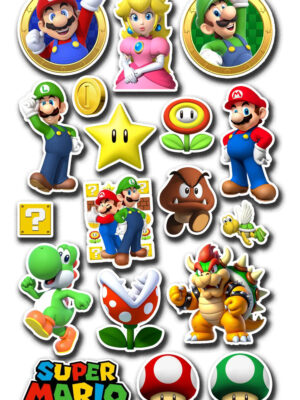 Pack Pegotines Stickers Mario Bros Memoestampados