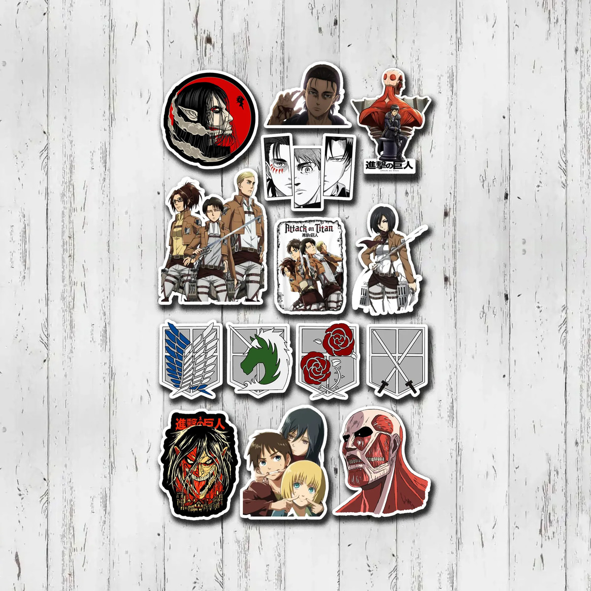 Pack Pegotines Stickers Ataque De Titanes Memoestampados - Imagen 4