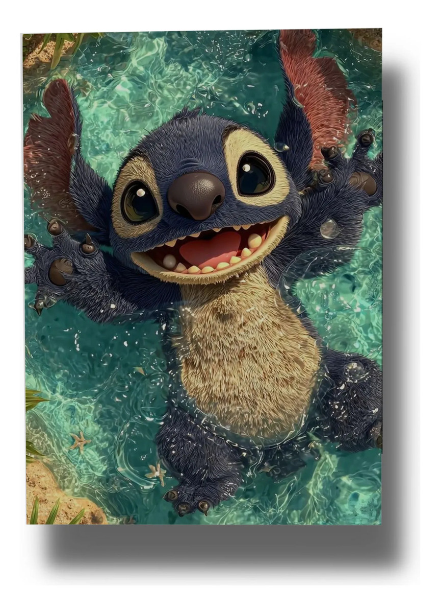 Cuadro Stitch Piscina 693 30x40 Mdf Memoestampados