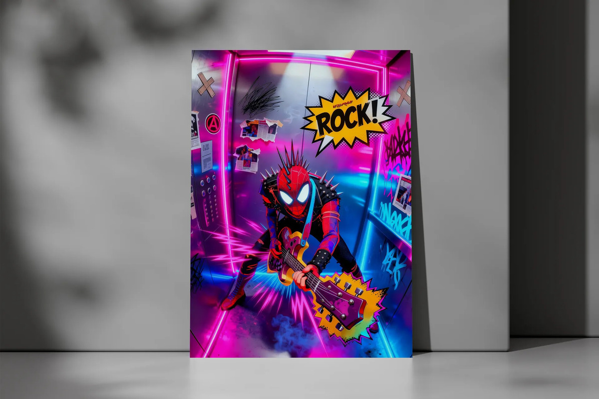 Cuadro Spiderman Punk 767 40x30 Mdf Memoestampados - Imagen 2