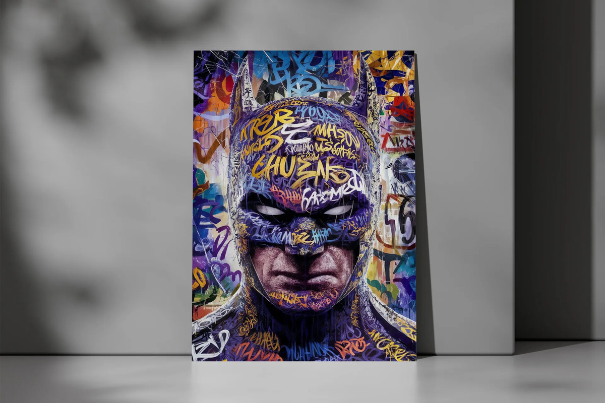 Cuadro Batman Grafitti 758 40x30 Mdf Memoestampados - Imagen 2