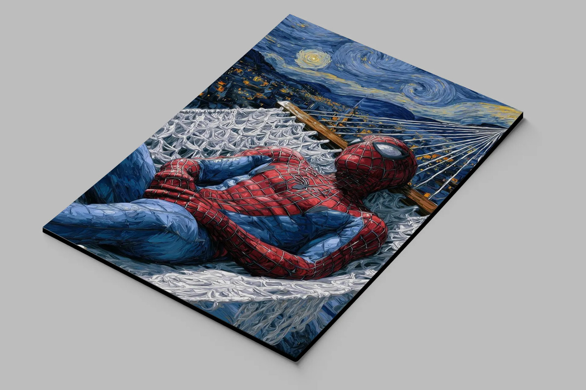 Cuadro Spiderman Noche Estrellada 736 50x70mdf Memoestampado - Imagen 2