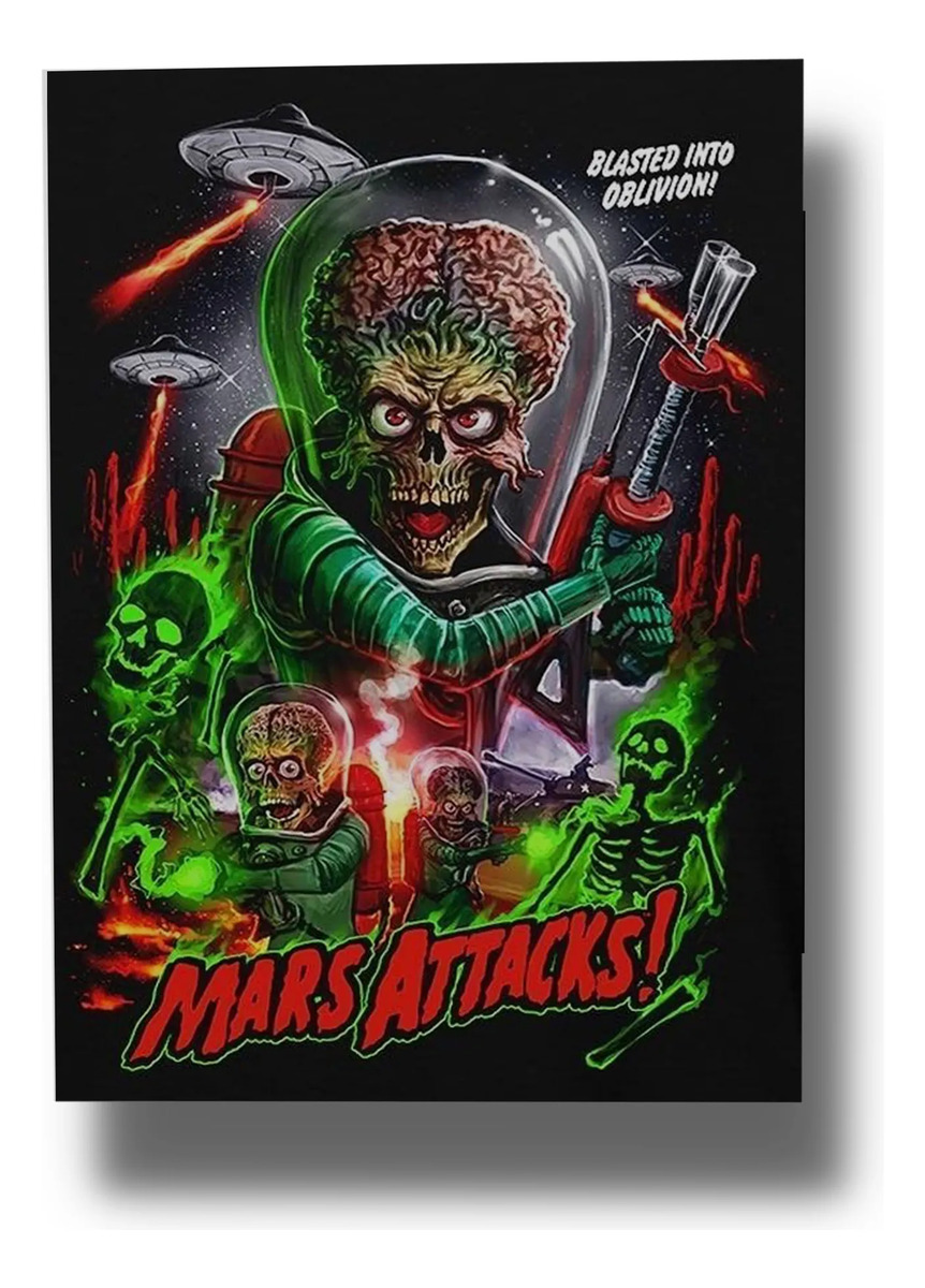 Cuadro Mars Attacks! 719 40x30 Mdf Memoestampados