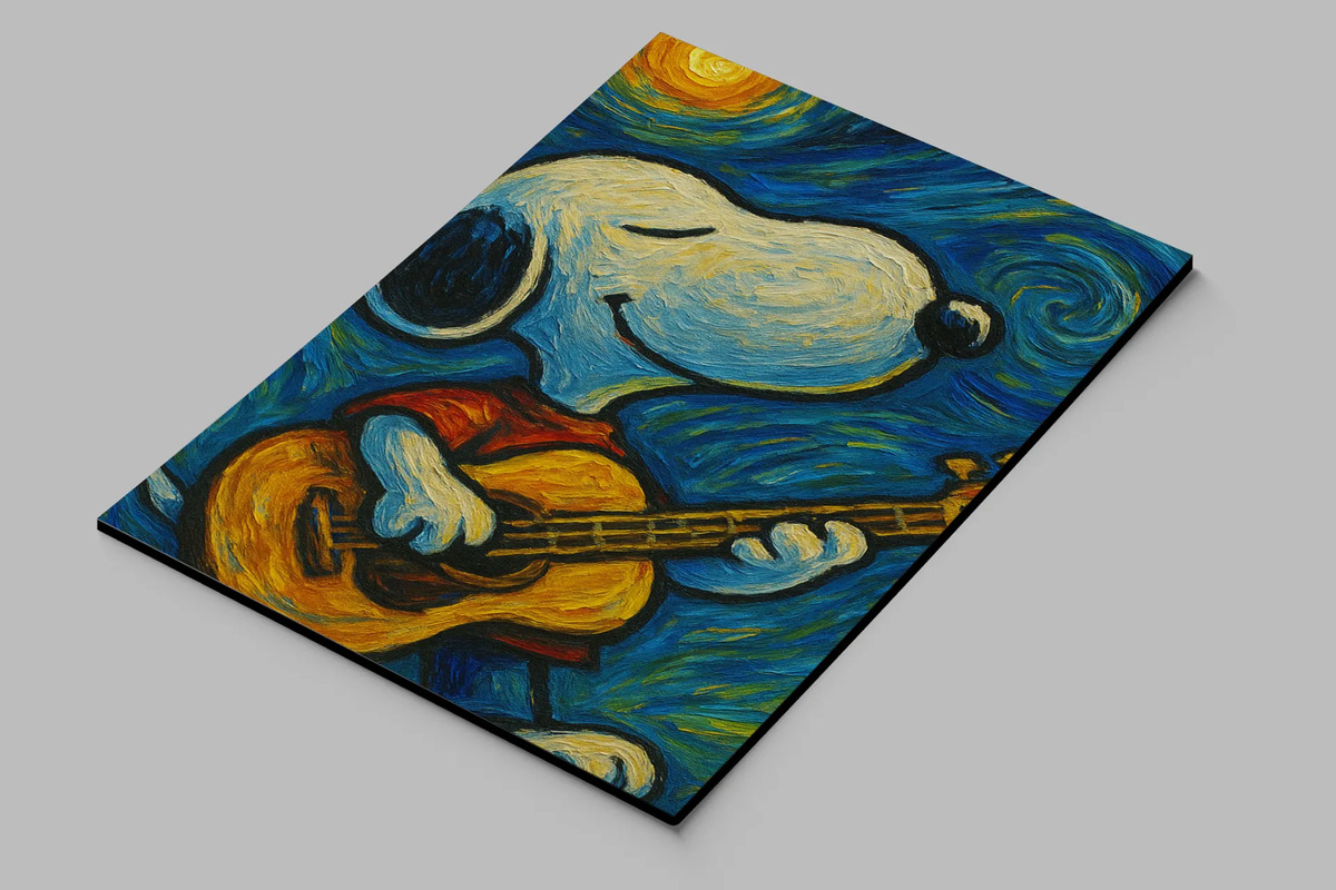 Cuadro Snoopy Noche Estrellada 694 70x100 Mdf Memoestampados - Imagen 2