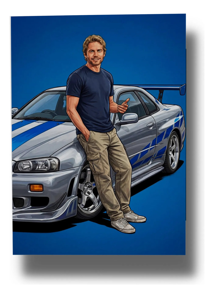 Cuadro Paul Walker 713 40x30 Mdf Memoestampados