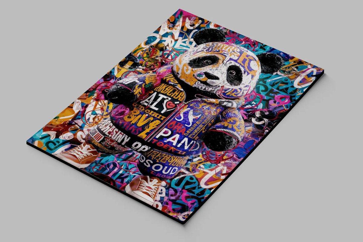 Cuadro Panda Grafitti 754 70x100 Mdf Memoestampados - Imagen 2