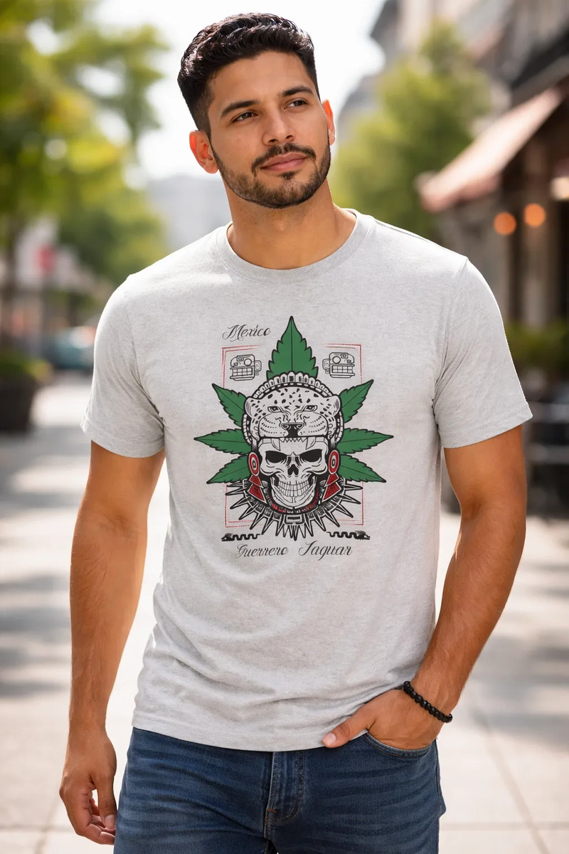 Remera: Guerrero Jaguar Cannabis Memoestampados