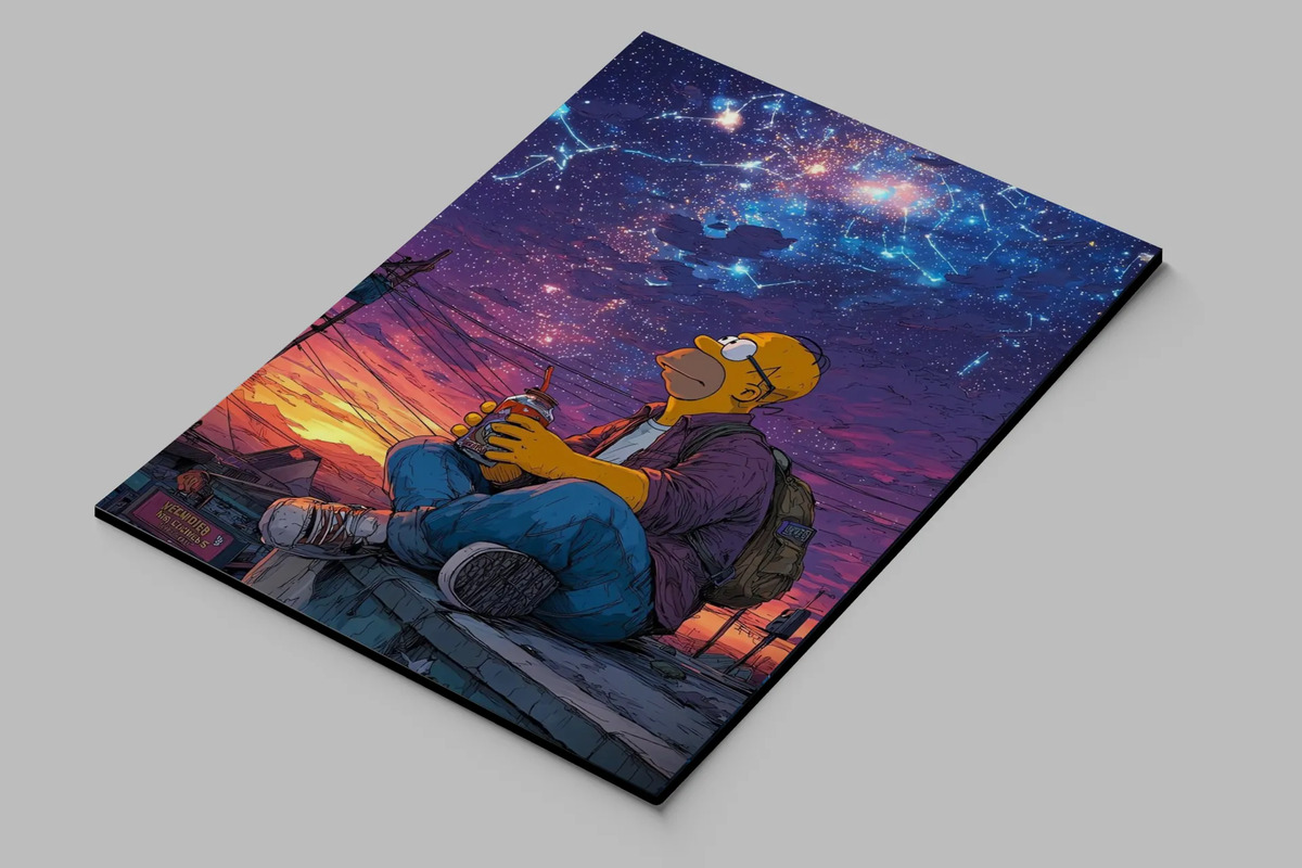 Cuadro Homero Galaxia 732 70x100 Mdf Memoestampados - Imagen 2