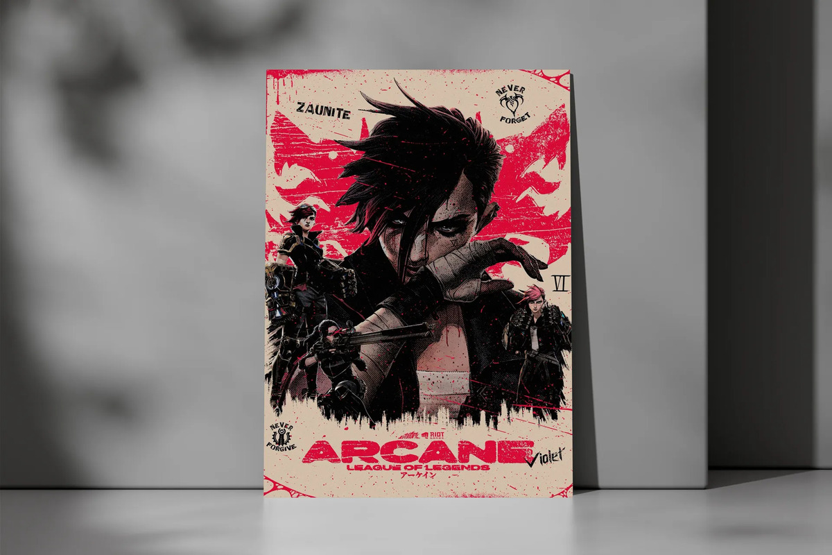 Cuadro Violet Arcane Lol 711 40x53 Mdf Memoestampados - Imagen 3