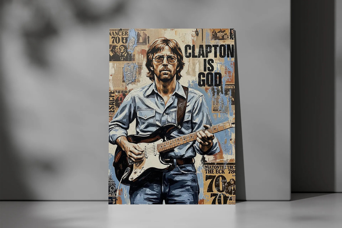 Cuadro Eric Clapton 738 40x30mdf Memoestampado - Imagen 3
