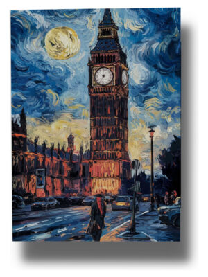 Cuadro Bigben Noche Estrellada 690 50x70 Mdf Memoestampados