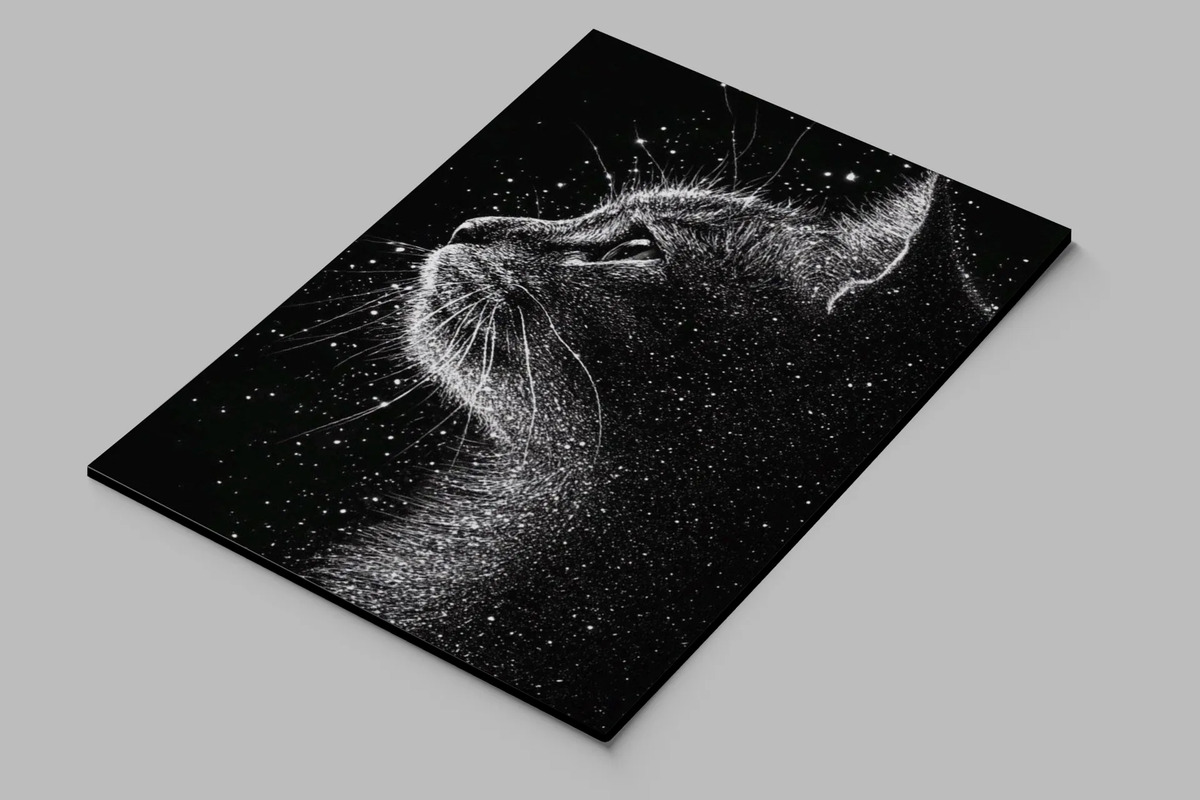 Cuadro 669 Gato 40x30 Mdf Memoestampados - Imagen 2