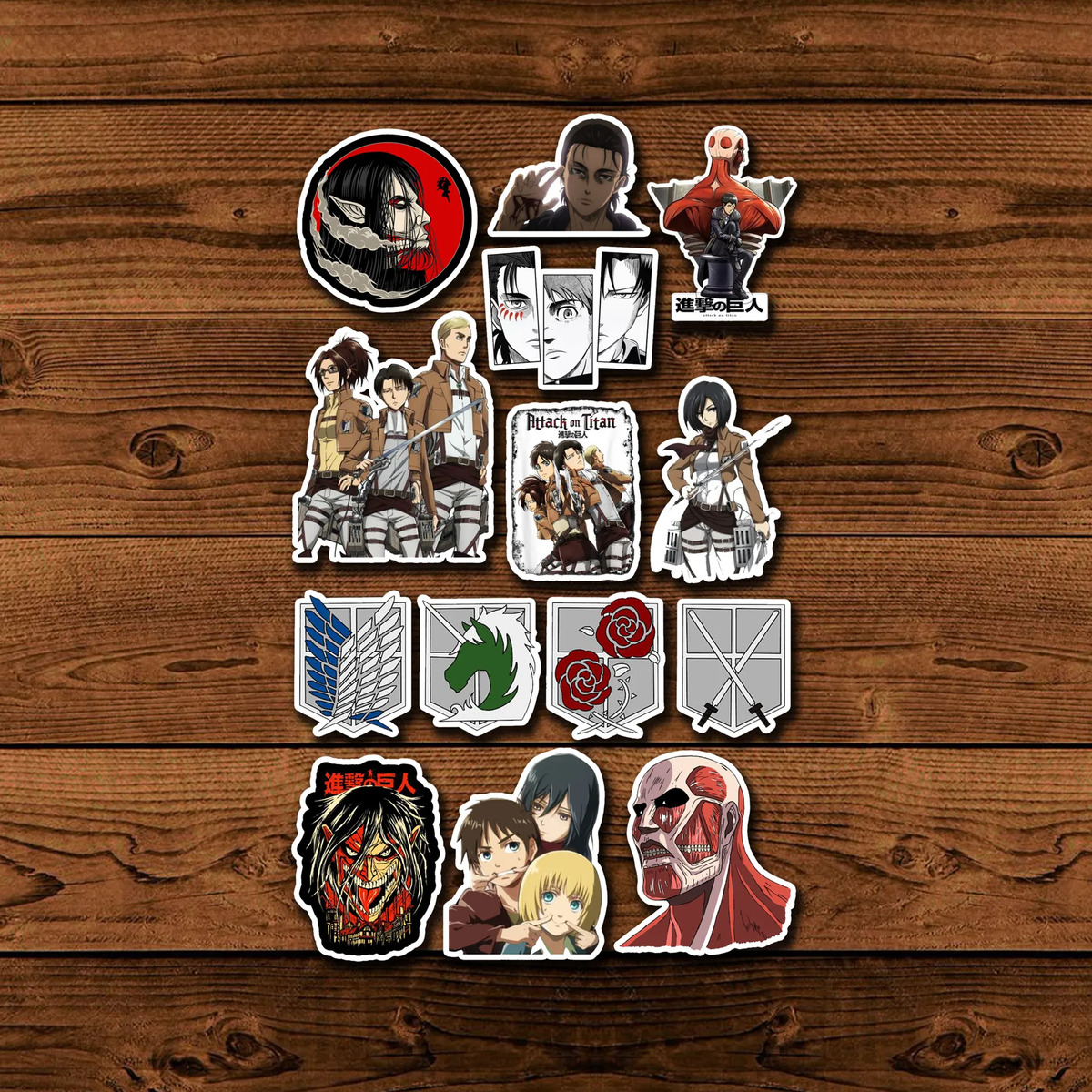 Pack Pegotines Stickers Ataque De Titanes Memoestampados - Imagen 3