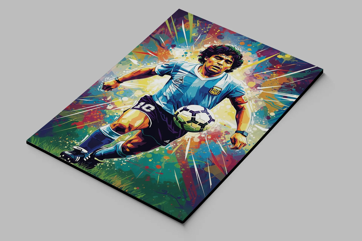 Cuadro Diego Maradona Argentina 714 50x70 Mdf Memoestampados - Imagen 2