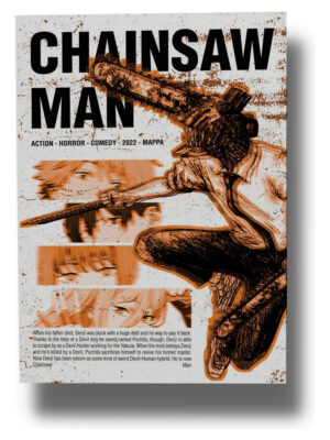Cuadro Chainsaw Man 710 50x70 Mdf Memoestampados