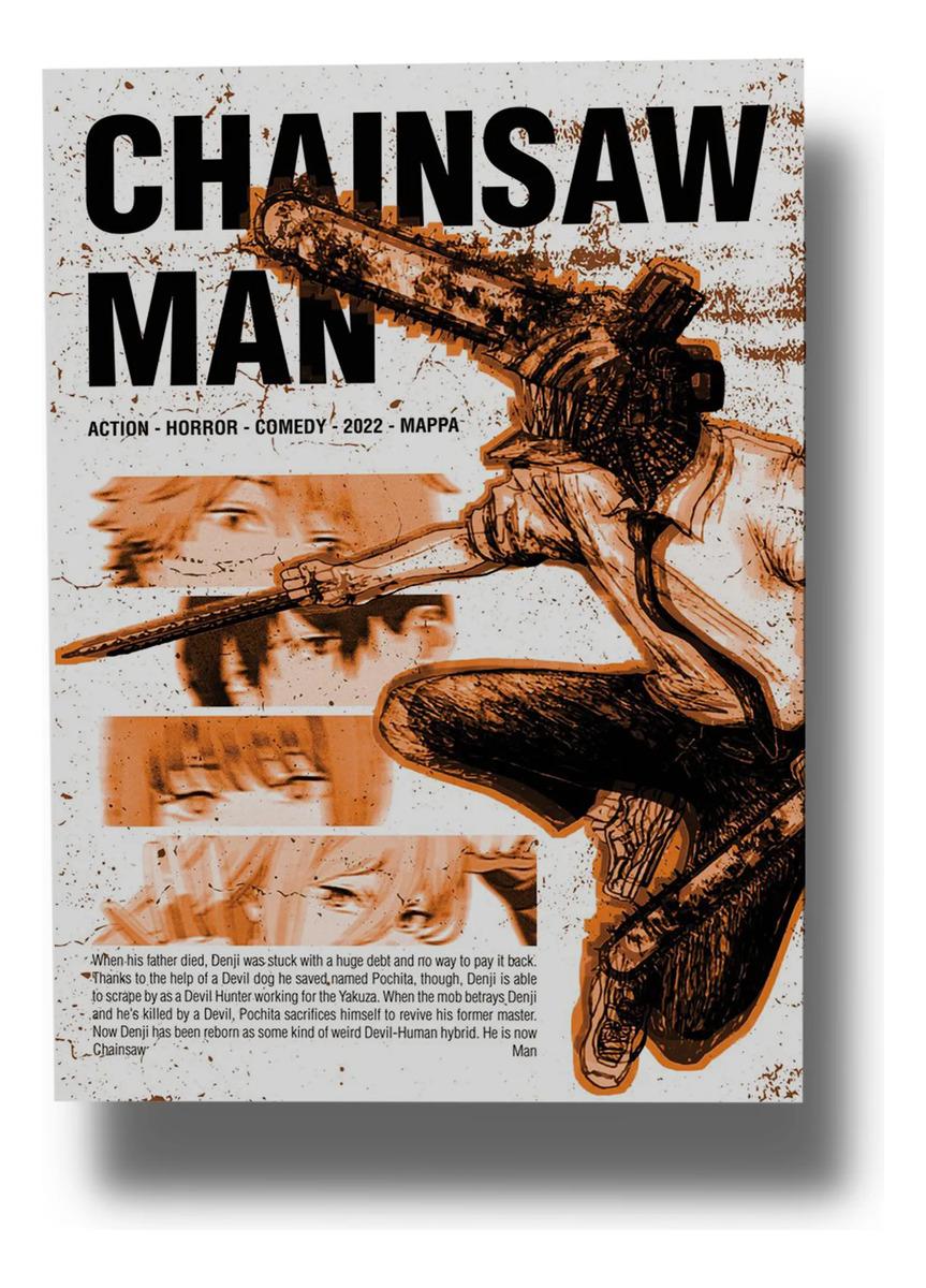 Cuadro Chainsaw Man 710 50x70 Mdf Memoestampados