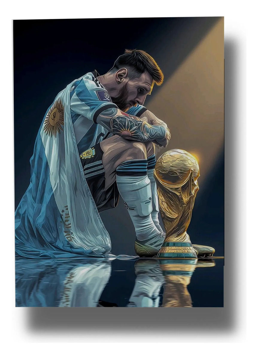 Cuadro Messi Copa 726 50x70 Mdf Memoestampados