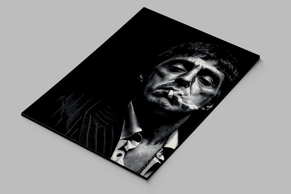 Cuadro Tony Montana 757 40x53 Mdf Memoestampados - Imagen 3