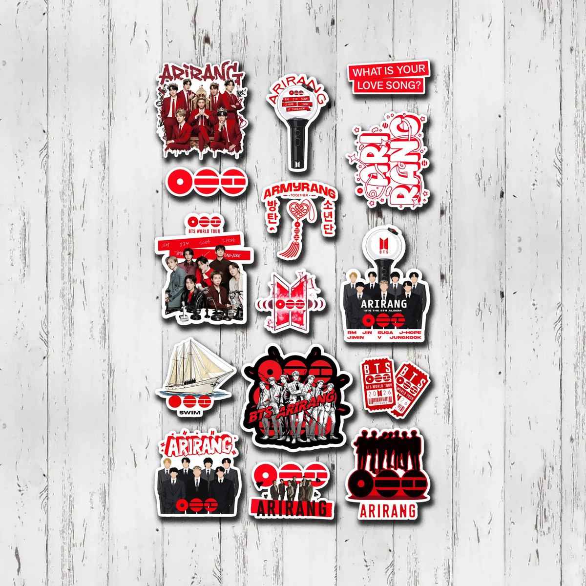 Pack Pegotines Stickers Bts Arirang Memoestampados - Imagen 3