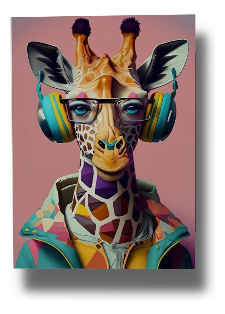 Cuadro Jirafa 749 50x70 Mdf Memoestampados
