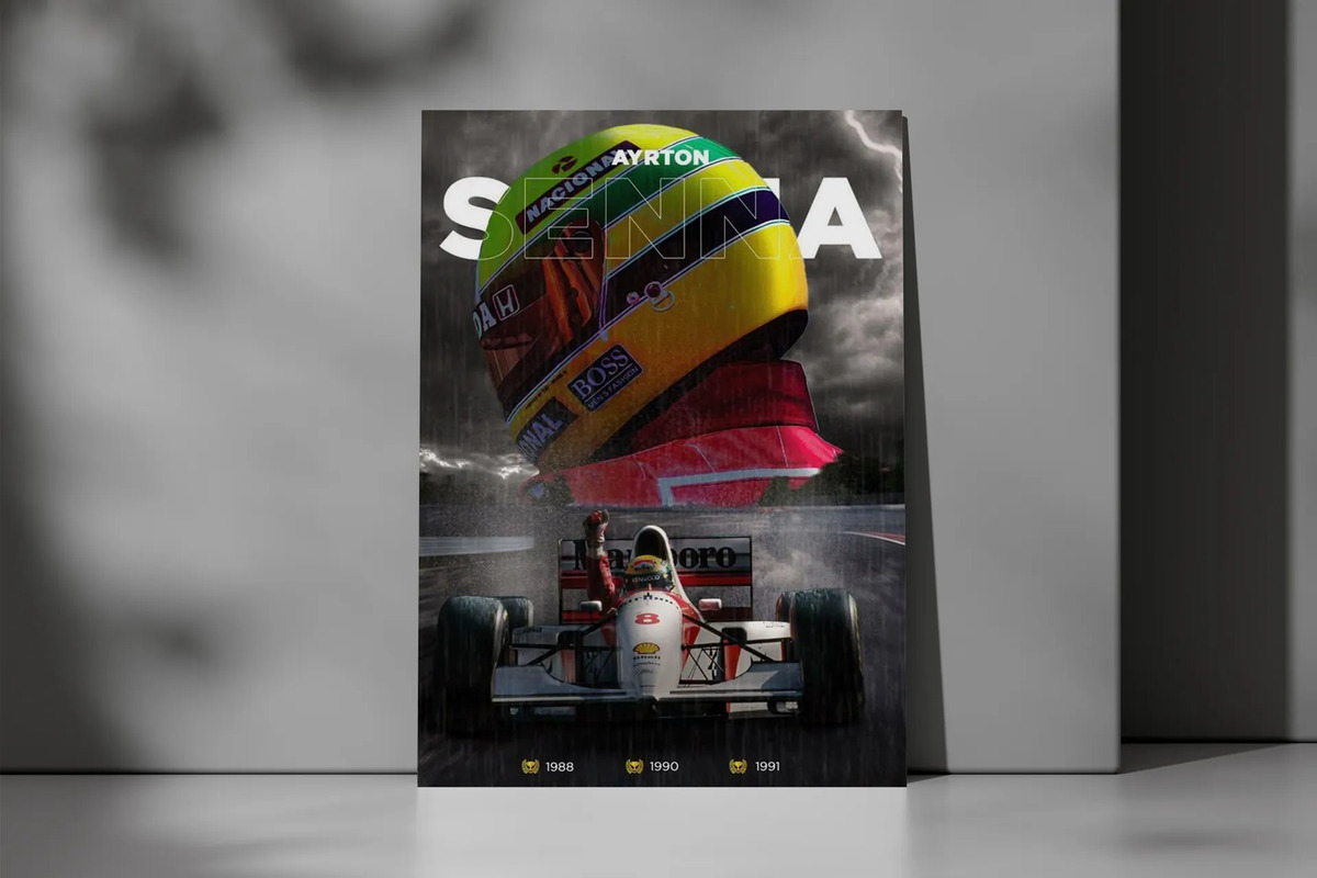 Cuadro Ayrton Senna 797 70x100 Mdf Memoestampados - Imagen 3