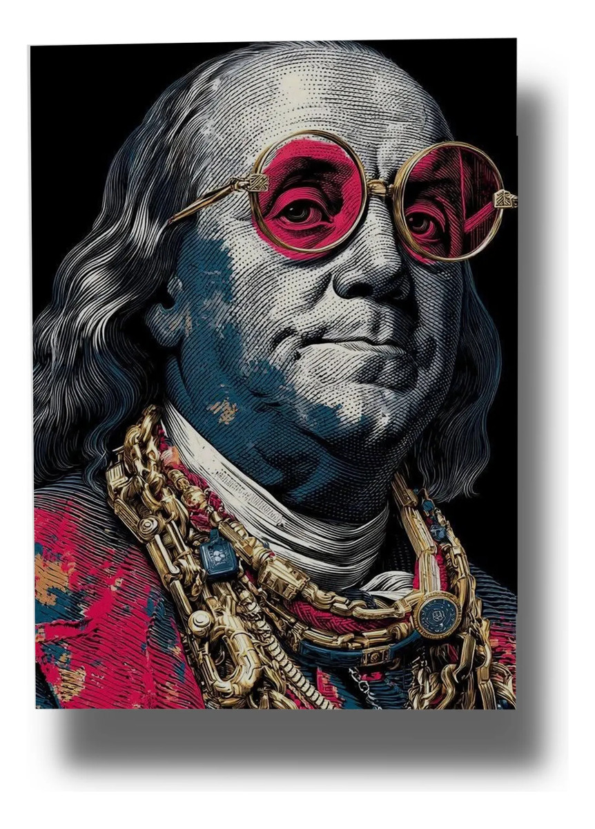 Cuadro Benjamin Franklin 746 40x53 Mdf Memoestampados