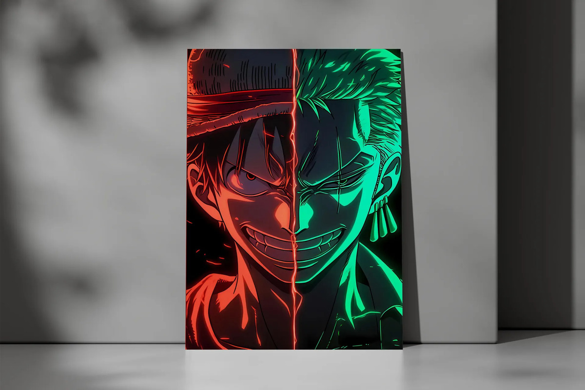 Cuadro Luffy Y Zoro 689 70x100 Mdf Memoestampados - Imagen 3
