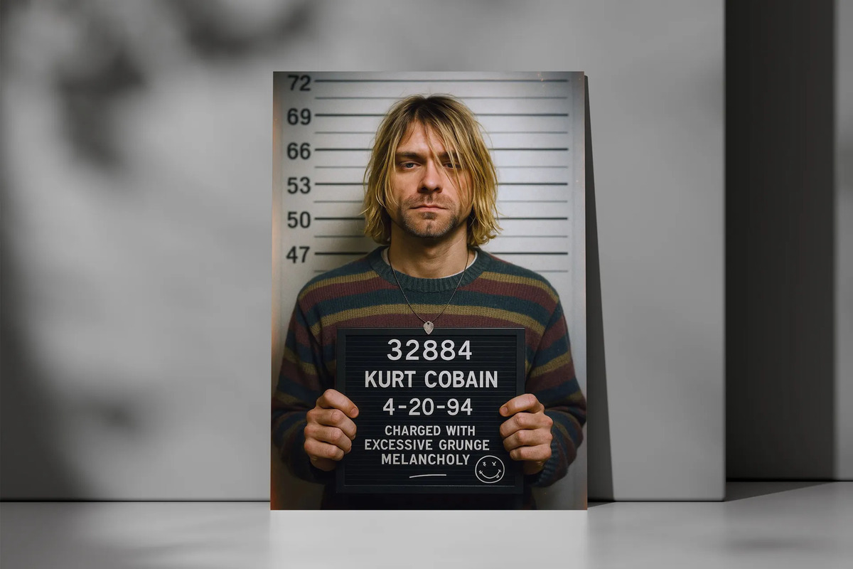 Cuadro Kurt Cobain 702 70x100 Mdf Memoestampados - Imagen 2