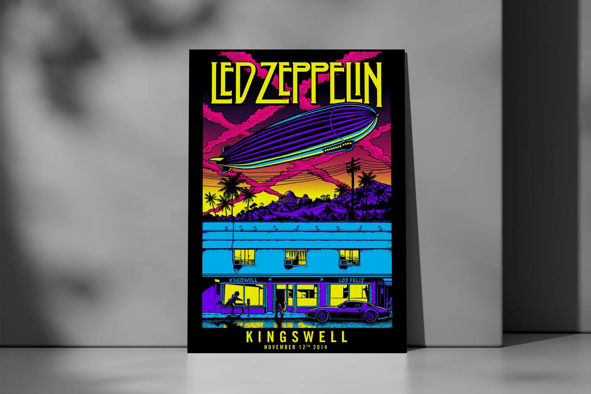 Cuadro Led Zeppelin Kingswell 706 40x30 Mdf Memoestampados - Imagen 3