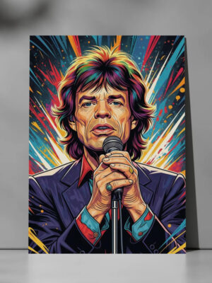 Cuadro Mick Jagger 716 70x100 Mdf Memoestampado