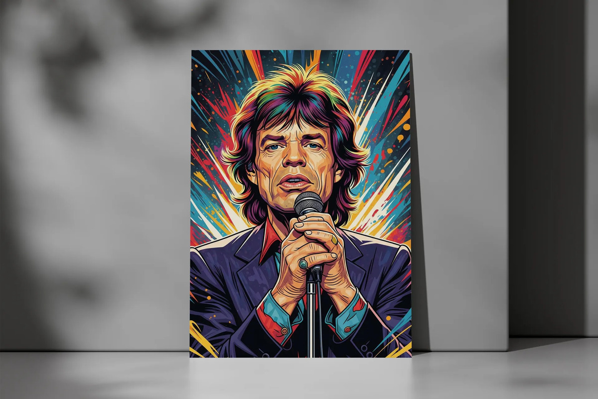 Cuadro Mick Jagger 716 70x100 Mdf Memoestampado