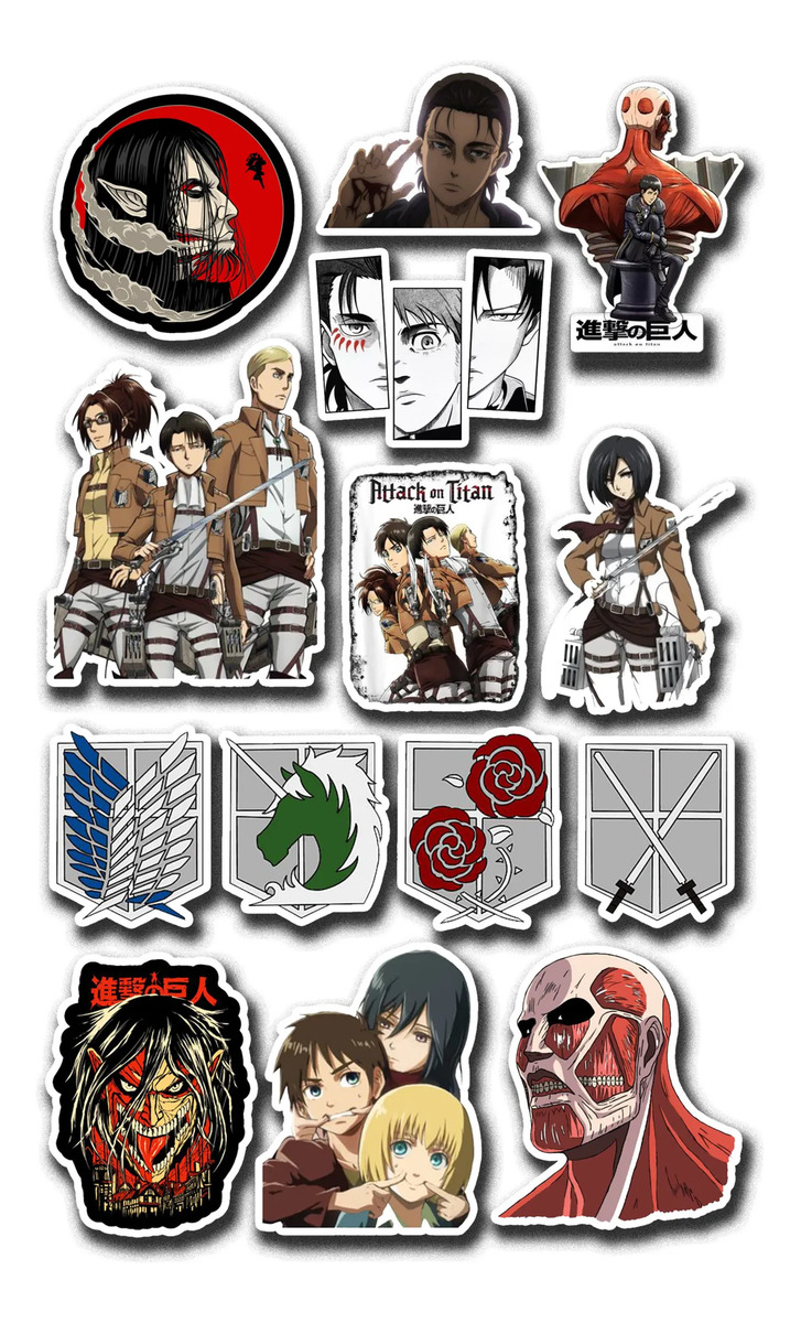 Pack Pegotines Stickers Ataque De Titanes Memoestampados