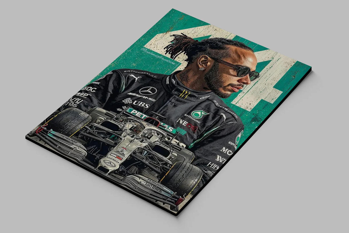 Cuadro Lewis Hamilton Fórmula 1 692 50x70 Mdf Memoestampados - Imagen 2