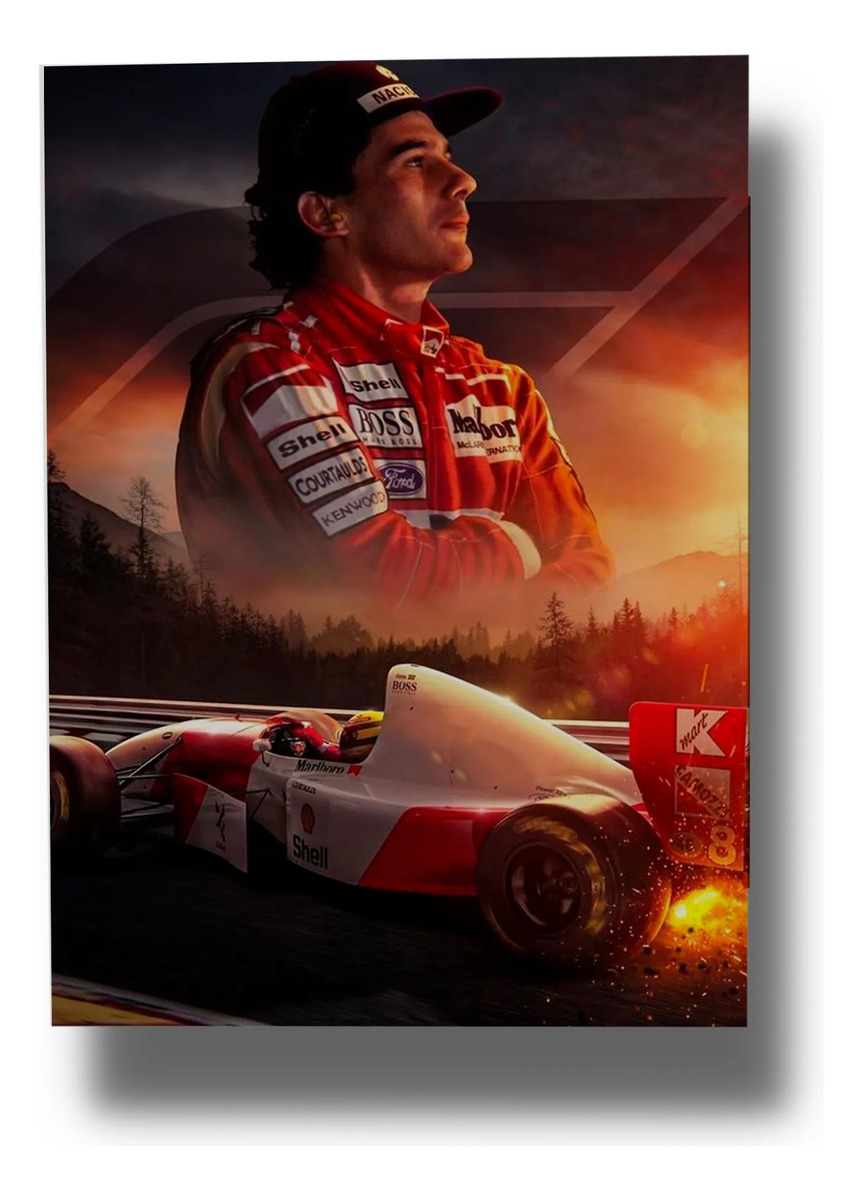Cuadro Ayrton Senna 783 50x70 Mdf Memoestampados - Imagen 3