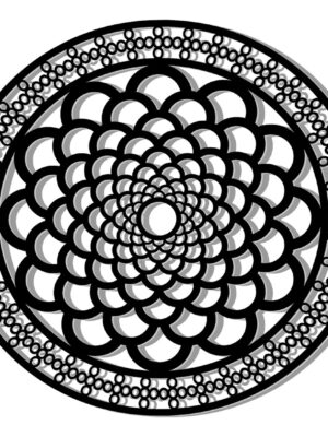 Cuadro Madera Calada Mandala Circulos 40x40 Memoestampados