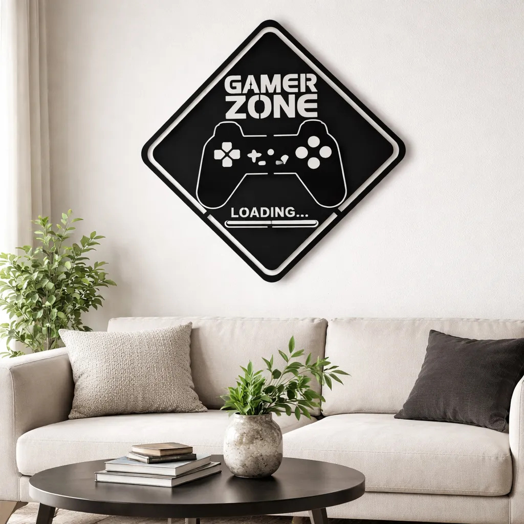 Cuadro Madera Calada Gamer Zone 40x40 Memoestampados - Imagen 2
