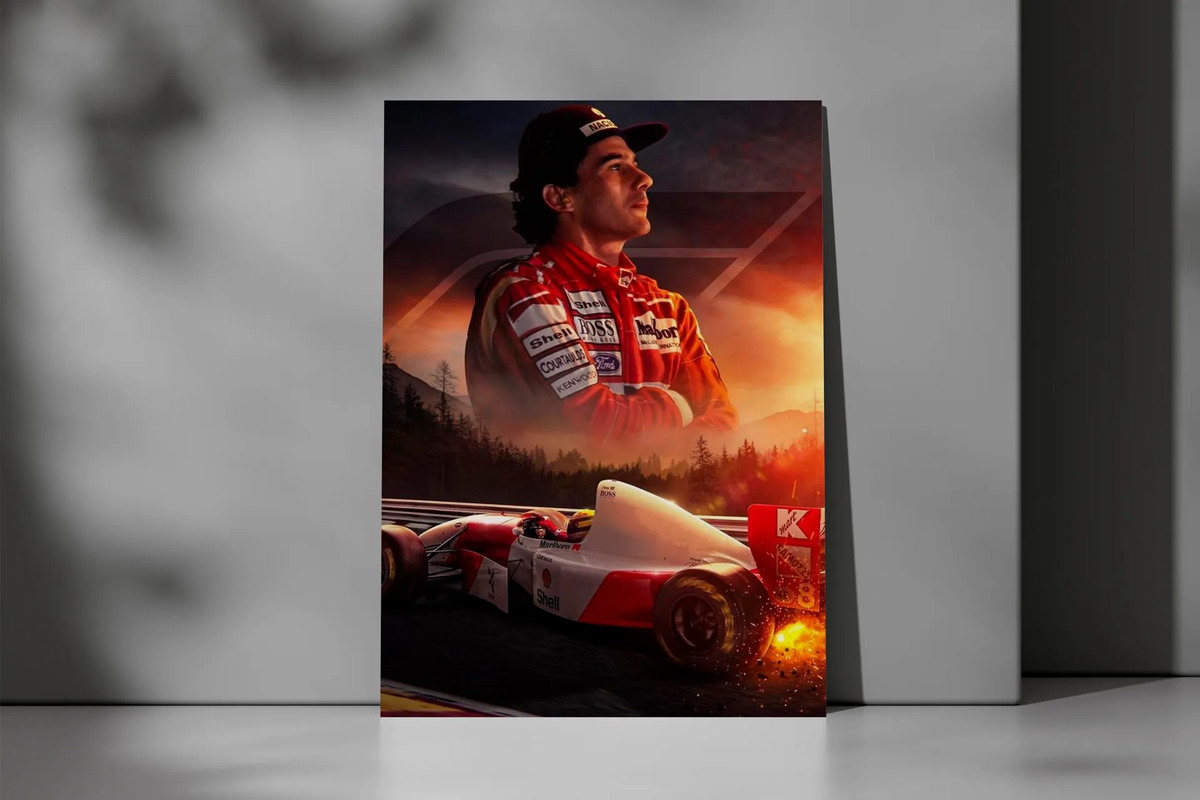 Cuadro Ayrton Senna 783 50x70 Mdf Memoestampados - Imagen 2