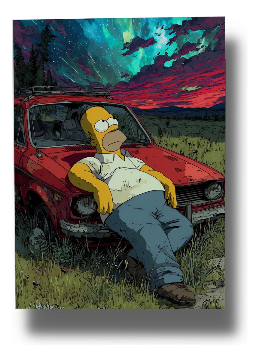 Cuadro 655 Homero Simpsons 50x70 Mdf Memoestampados