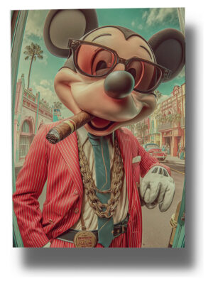 Cuadro 664 Gangsta Mickey 50x70 Mdf Memoestampados