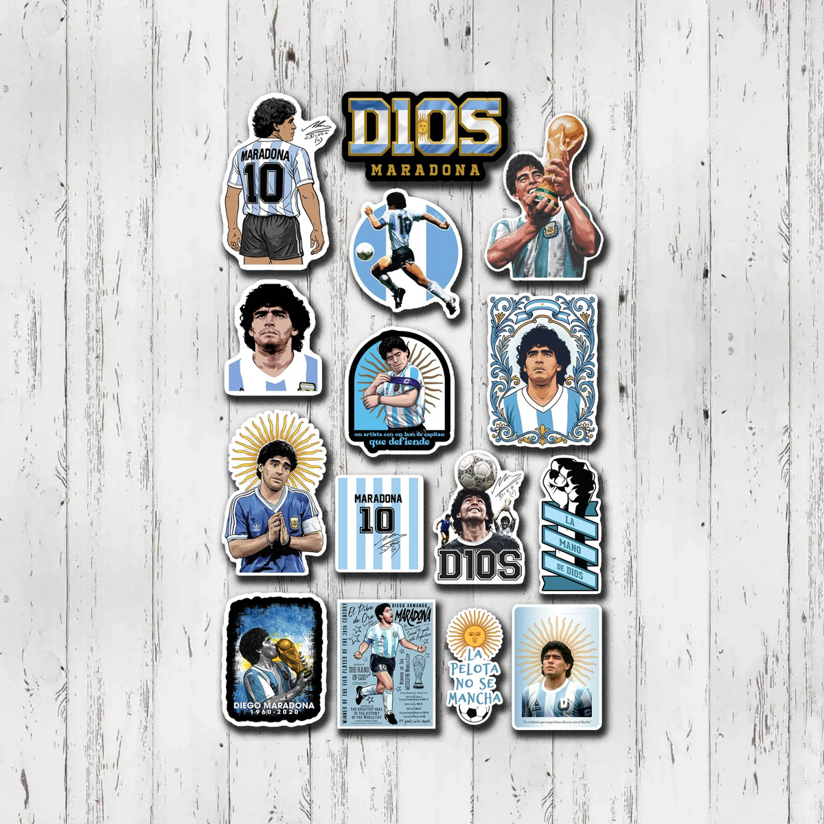 Pack Pegotines Stickers Maradona Memoestampados - Imagen 4