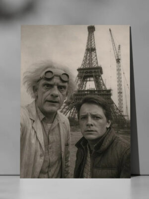 Cuadro Doc Y Marty Torre Eiffel 862 40x53 Mdf Memoestampados