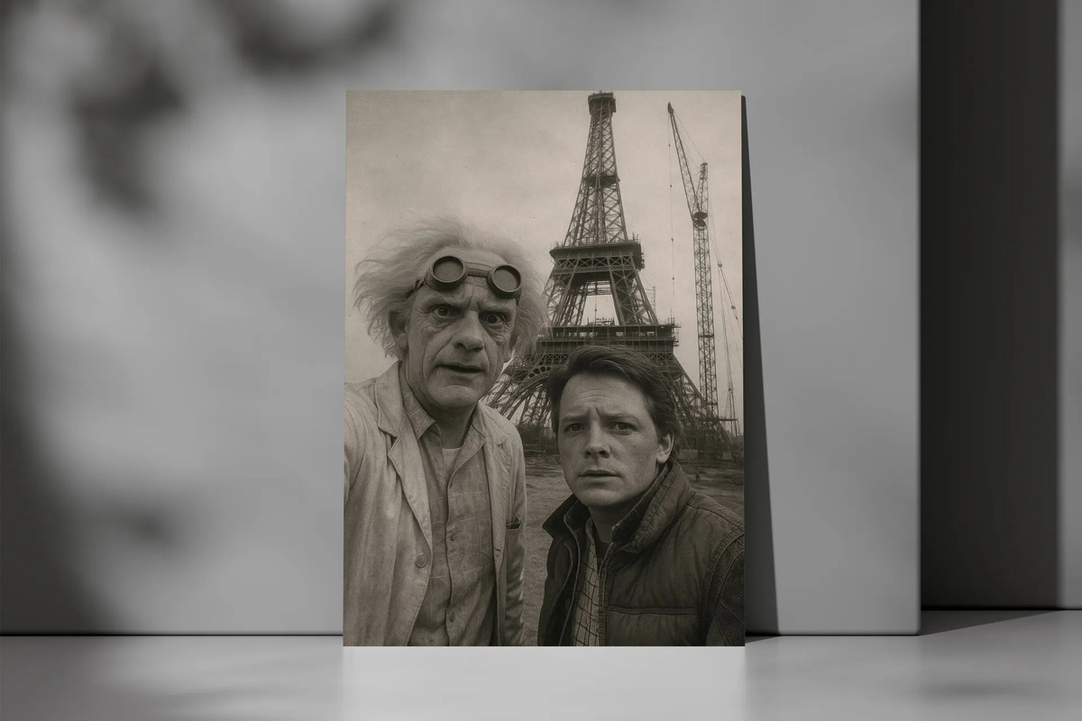Cuadro Doc Y Marty Torre Eiffel 862 40x53 Mdf Memoestampados