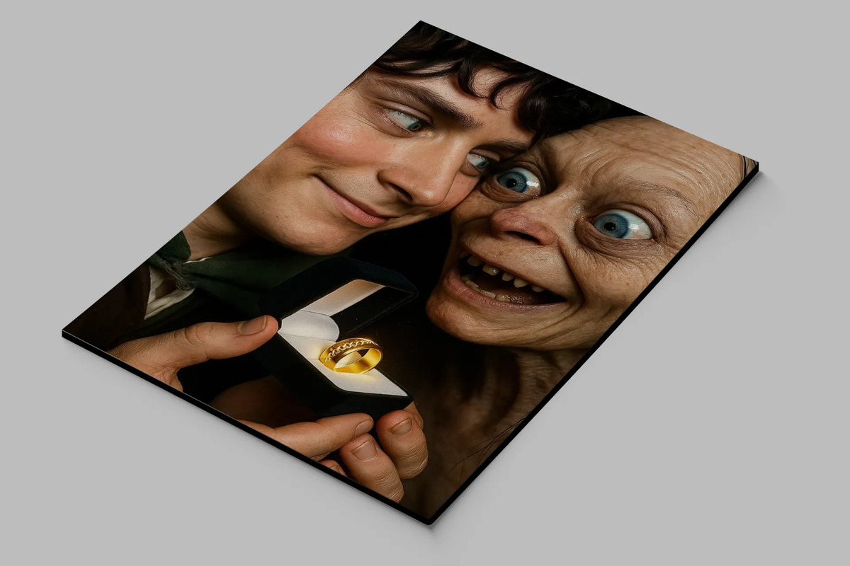 Cuadro Hobbit Y Frodo Anillo 863 40x53 Mdf Memoestampados