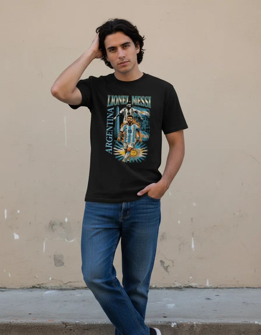 Remera: Messi Argentina 03 Memoestampados - Imagen 2