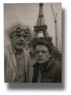 Cuadro Doc Y Marty Torre Eiffel 862 50x70 Mdf Memoestampados