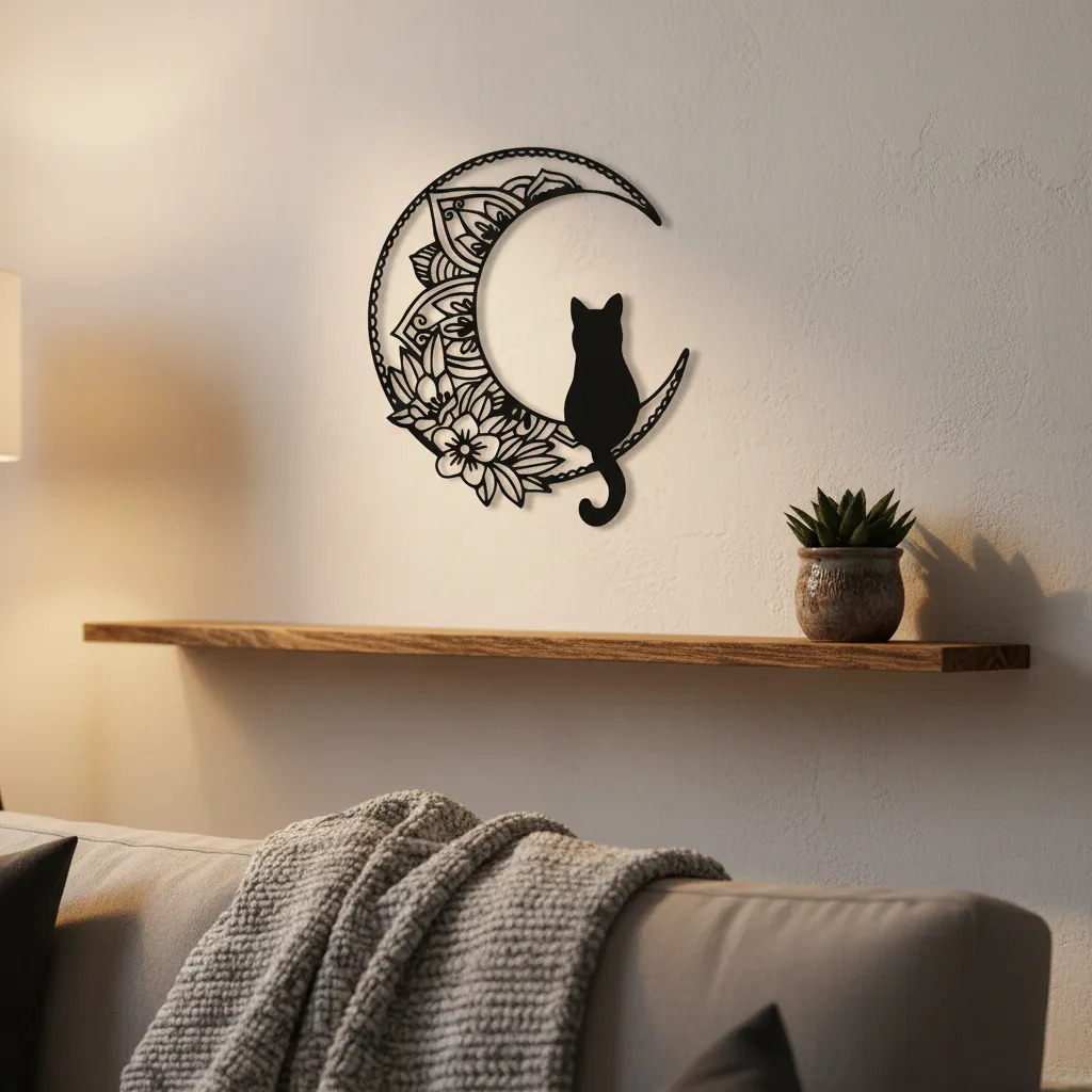 Cuadro Gato Mandala Calado Memoestampados - Imagen 3