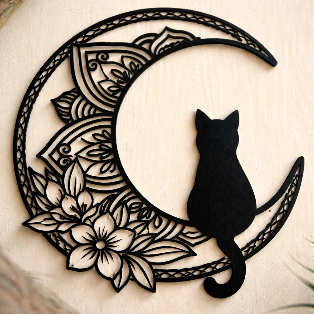 Cuadro Gato Mandala Calado Memoestampados - Imagen 4
