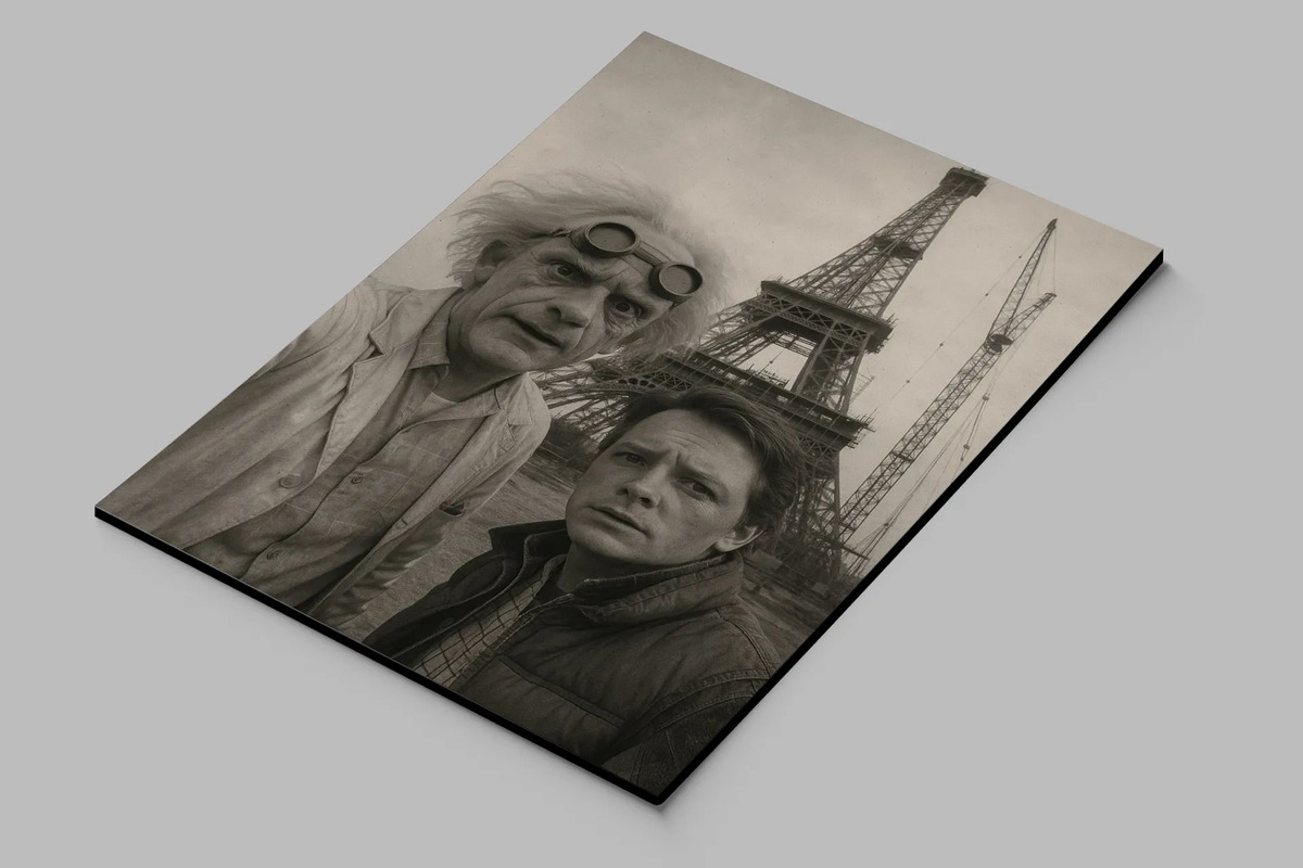 Cuadro Doc Y Marty Torre Eiffel 862 70x100 Memoestampados