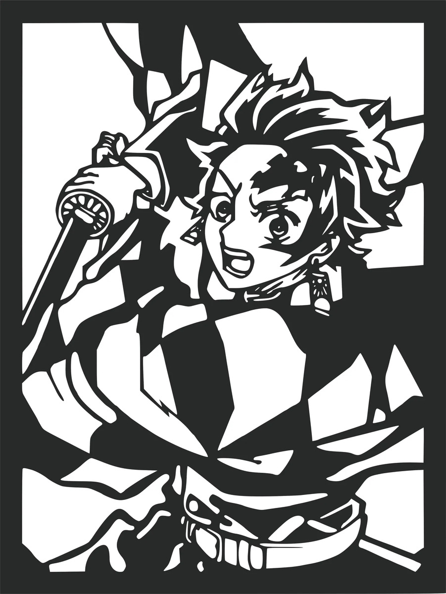 Cuadro Demon Slayer Kamado Tanjiro 2 Calado Memo Estampados - Imagen 2