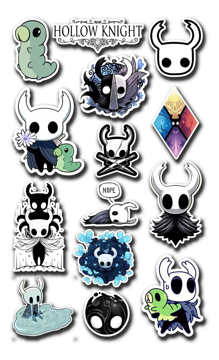 Pack Pegotines Stickers Hollow Knight Memoestampados
